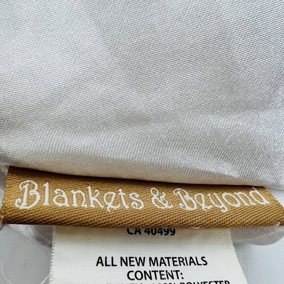 Blankets & Beyond White Bear Baby Lovey Security Blanket Satin Back - Picture 6 of 7